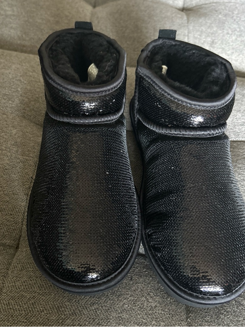 UGG womens Black Sequin Ankle Boots
